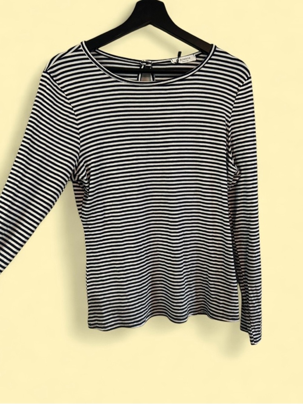 Bombom NWT Black and White Striped Long Sleeve Top - Picture 2 of 4